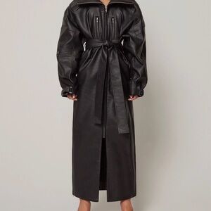 KHY faux Leather Trench | Black